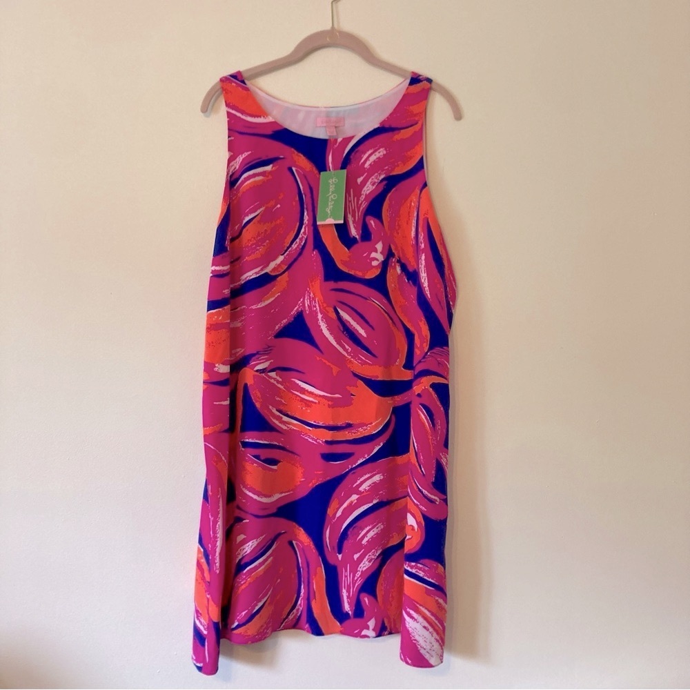 NEW 100% Silk Dress Lilly Pulitzer Jackie Shift Dress in Bomber Blue